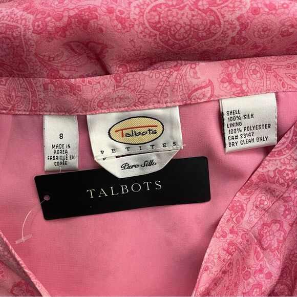 Vintage Talbots Silk Skirt Size 8 P NEW Paisley Pink‎ No Slit Y2K Fairy - Picture 8 of 8